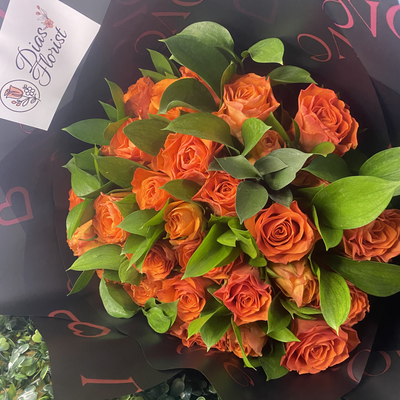 Fresh Orange Tulips and Roses Bouquet Johannesburg | Minimum 40 Stems | Florist City Deep